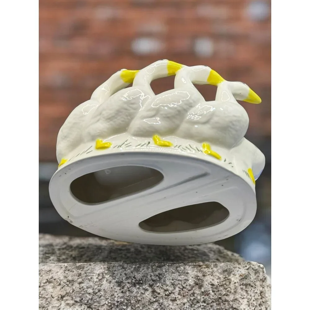 Holland Mold Ceramic Geese-Themed Bowl/Vase With Yellow Accents - Picture 10 of 11